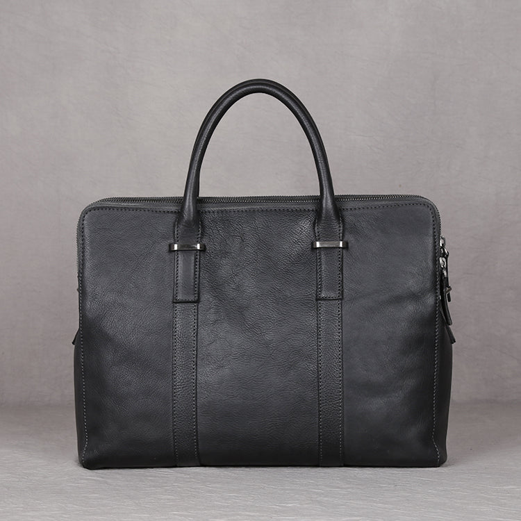 Vegetable Tanned Leather Premium Men's Briefcase Bag With Laptop Pocket Vintage Casual Business