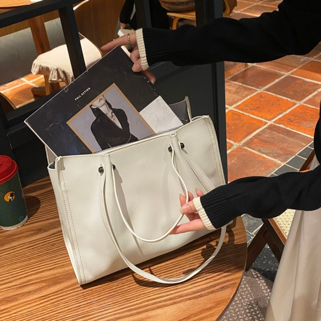 Genuine Leather Large Capacity Tote Shoulder Bag Luxury Portable for Everyday Women On The Go