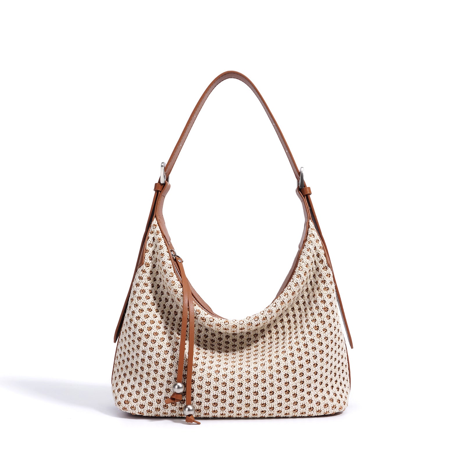 Retro Straw Woven Dumpling Bag For Women Chic Large Capacity Versatile Shoulder Bag