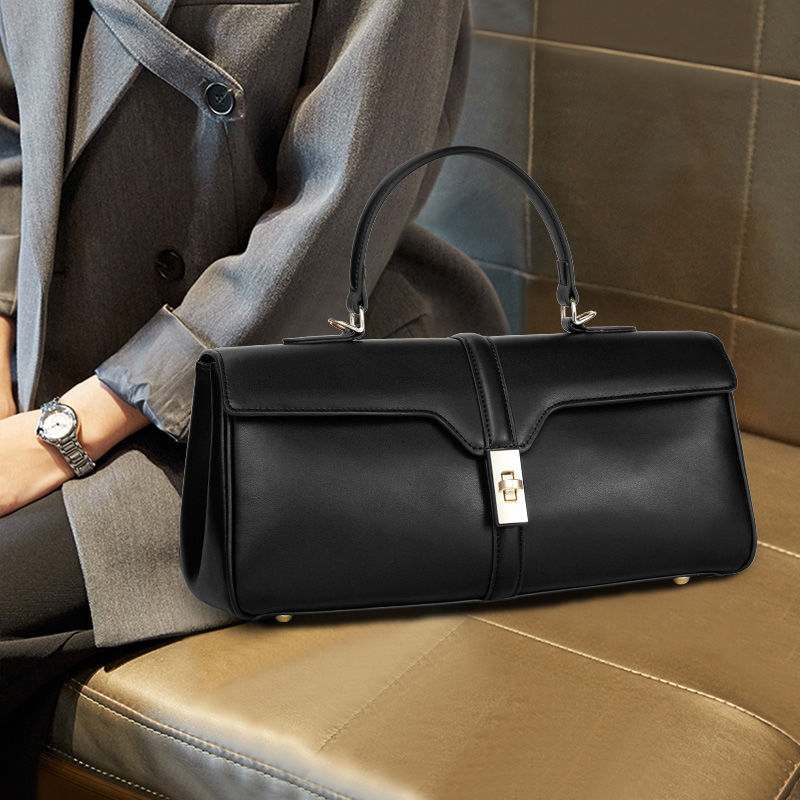 Women Genuine Cowhide Messenger Bag Large Capacity With Inner Pockets For Daily Use