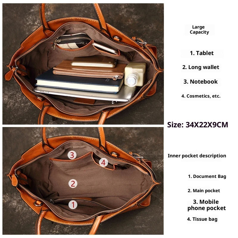 Leather Women's Crossbody Bag With Zippered Pockets And Phone Pocket For Everyday Versatility